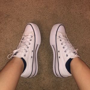 White Platform Converse